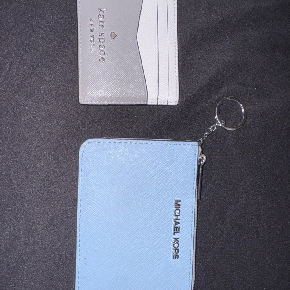 Michael Kors Blue Wallet and Kate Spade Card Holder